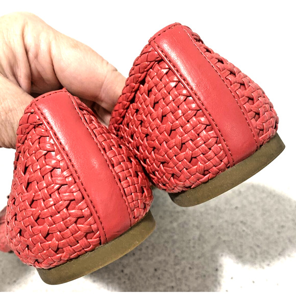 Talbots Pink Ballet Flats Woven Faux Leather Casual Shoes Bow Details US 7.5M - Picture 6 of 10